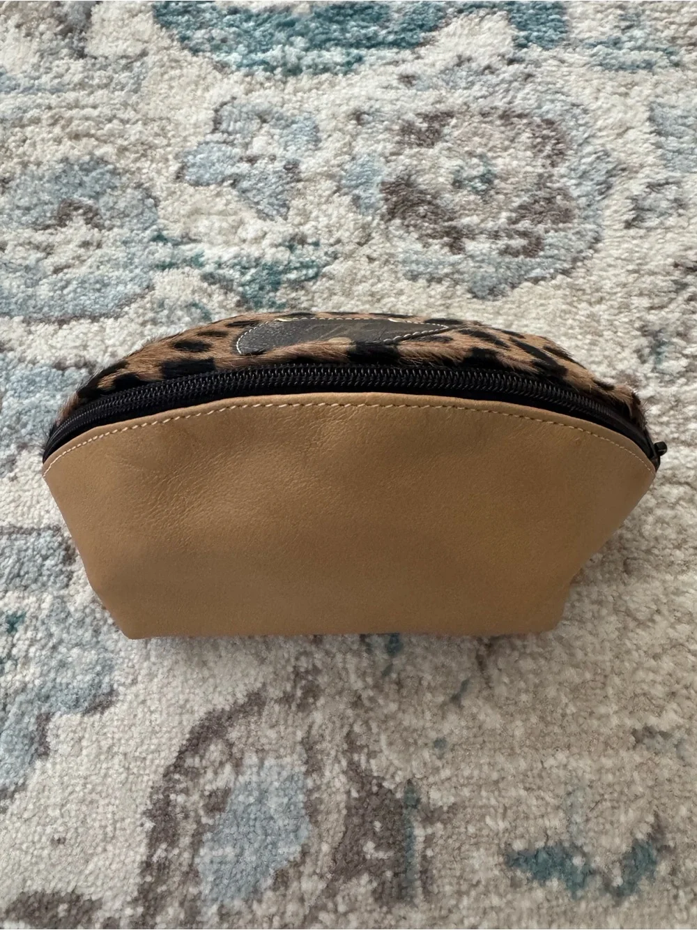 Cow High Brown Cowhide Animal Print Makeup Cosmetic Bag Zipper Pouch Western